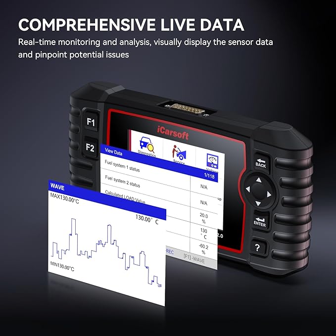 iCarsoft MB V2.0 fit for Mercedes Benz/Sprinter/Smart, Full Systems Diagnostic Tool, OBD2 Scanner with 8 Resets/Live Data/Battery Test/Module Info, Lifetime F-Ree Update