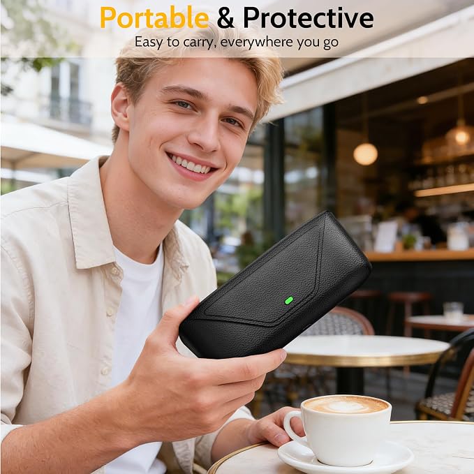 Magnetic Charging Glasses Case Compatible with Ray-Ban Meta Smart Glasses (Gen 1/2), 3000mAh Portable Power Bank Charger for RayBan Meta Wayfarer/Skyler/Headliner, Oakley HSTN, Blayzer/Scriber Optics