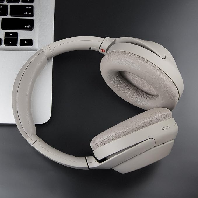 SOULWIT Ear Pads Cushions + Headband, Replacement Kit for Sony WH-1000XM4 (WH1000XM4) Over-Ear Headphones, Replacement Headstrap Pad & Earpads Repair Part - Silver