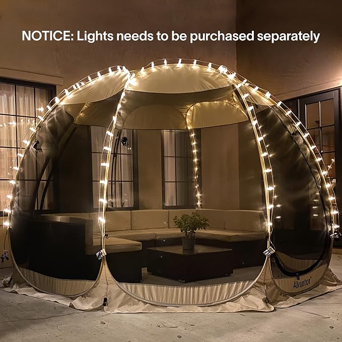 Alvantor Pop Up Screen House Tent, Instant Outdoor Gazebo with Mosquito Netting & UPF 50+ Sun Protection, Portable Canopy Shelter for Patio, Backyard, Camping (2-10 Person)