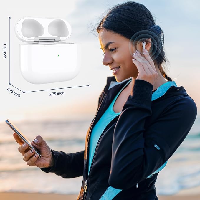 Wireless Charging Case Replacement Charging Case for AirPods 3rd Generation Charging case, Only Compatible with AirPod 3rd Gen Charging Case (Not Pro 3), with Blue-Tooth Sync Button,(L-Port)