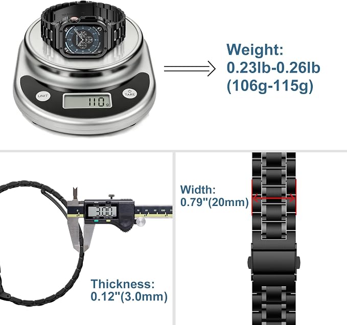 MioHHR Stainless Steel Watch Band with Case Compatible with Apple Watch Series 11/10 42mm,Rugged Strap with Metal Protective Bumper Cover for iWatch Band Men(Black)