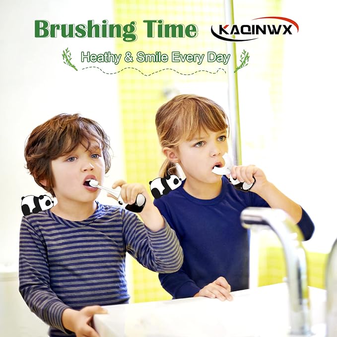 Kids U Shaped Electric Toothbrush for Age 2-12, Rechargeable Toddler Toothbrush with 60S Smart Timer, Panda Design, IPX7 Waterproof & 360°Cleaning,Develop Kids' Brushing Habits