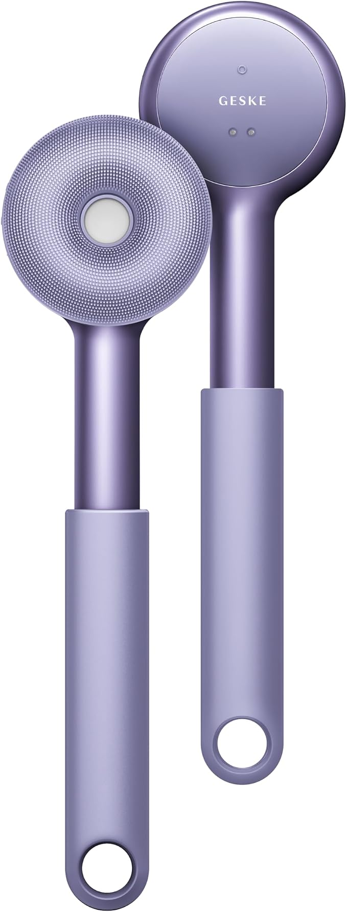 GESKE LED Sonic Full-Body Brush | 9 in 1 | Body Cleansing Brush & Intensive Exfoliator with LED | with SmartSonic Pulsations | Expert Deep Cleansing & Massage | Rough Skin Remover | Adjustable Handle