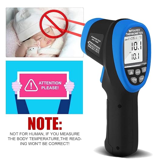 AIOMEST Digital Infrared Thermometer - Non Contact High Temperature Gun AI-1500 Infra Pyrometer Temp Gauge -58~2732℉ Handheld IR Laser Reader for Cooking Kiln HVAC (NOT for Human Temp)