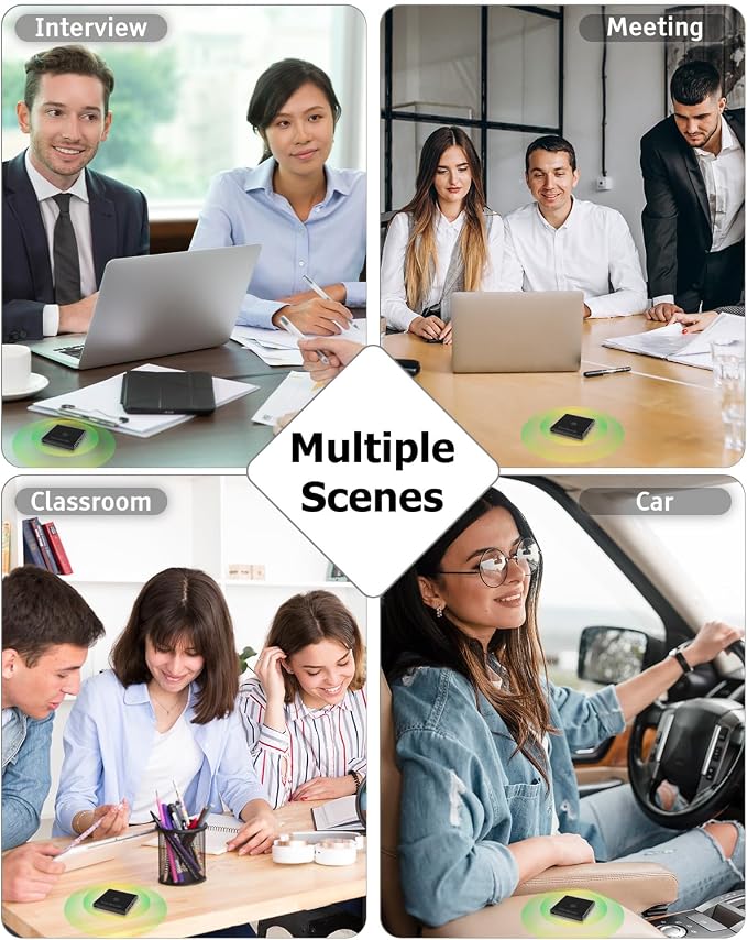 128GB (9200 Hour) Mini Magnetic Voice Recorder, 3072Kbps Recording Device with Playback,Audio Recorder AI Smart Noise Reduction, Voice Activated Recorder for Lectures, Meetings, Intervie