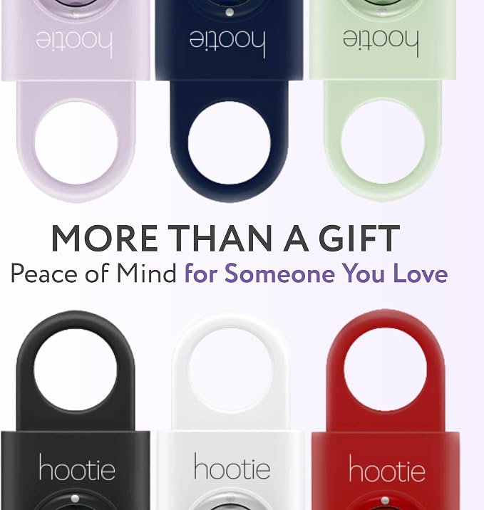 HOOTIE Personal Safety Alarm for Women, Men and Kids — 130dB Personal Alarm Keychain, Pull Pin Safety Alarm Keychain with Strobe Light, Self-Defense Alarm for Campus, Travel and Running — Black