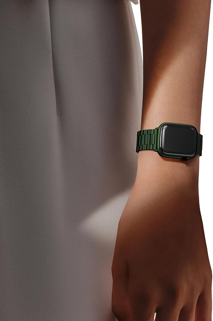 EPULY Stainless Steel Apple Watch Band, 42mm-49mm Compatible, Adjustable Length, Easy Installation, Luxury Design