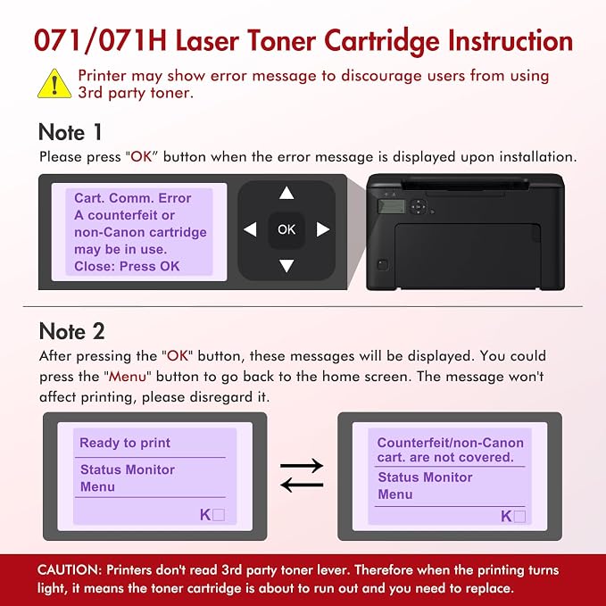 071 071H Black Toner Cartridge Replacement for Canon 071 071H ImageClass MF273dw MF272dw LBP122dw LBP121dn MF275dw MF274dn MF271dn MF270 LBP120 Printer (2-Pack, with Chip)