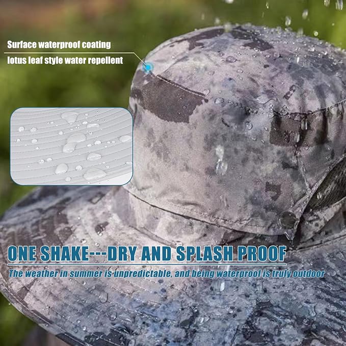 Waterproof Solar Fan Hat, Fishing Hat with Fan for Men, 3-Speed Setting,Waterproof Outdoor Fishing Hat