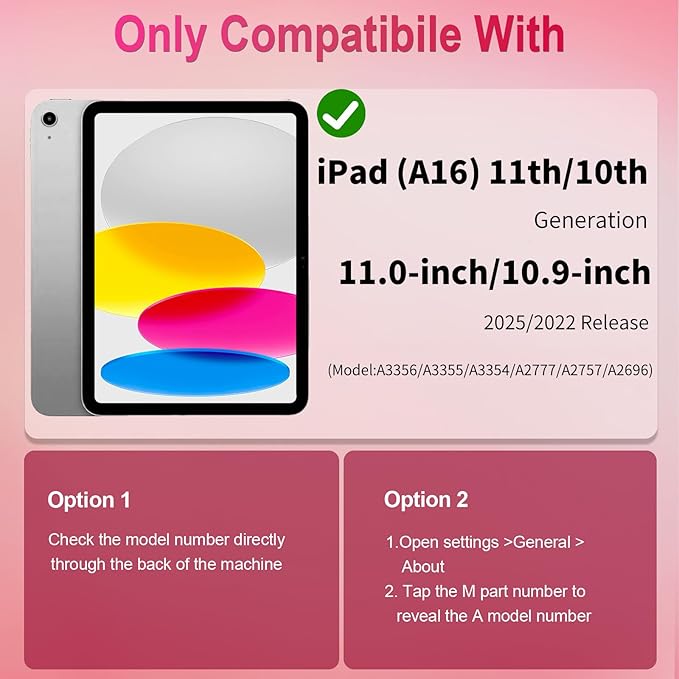 WESOROL Case for iPad (A16) 11th/10th Generation 2025/2022 with Screen Protector 360 Rotating Stand Pencil Holder iPad Case10th Generation Shockproof Cover for iPad 11th/10th Gen Case,Rose Mint