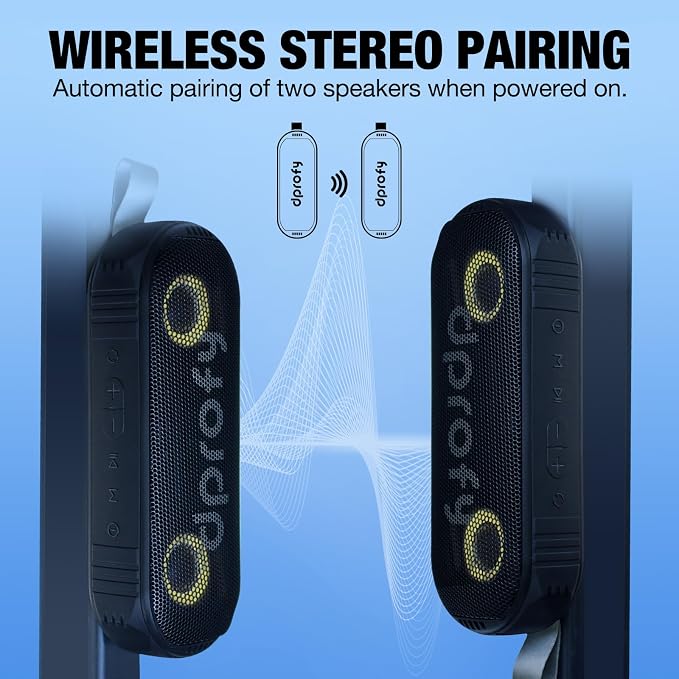 Dprofy New Play 2 Rounds of Golf, 2Pcs Magnetic Bluetooth Golf Speaker Golf Cart Speaker, Stereo Sound Portable Pro Wireless Waterproof Speaker with Rich Bass, Golf Accessories Golf Gifts (with Light)