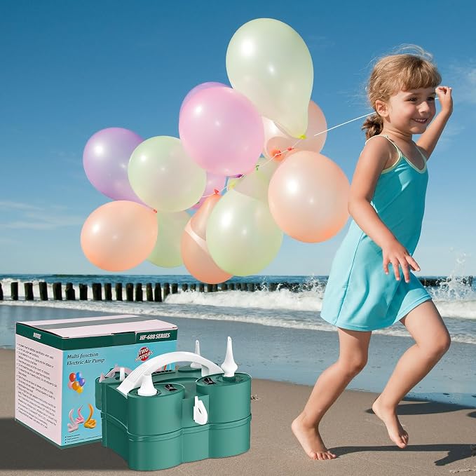 IDAODAN Electric Balloon Pump, Portable Electric Balloon Blower Machine Inflator Air Pump for Party Decorations
