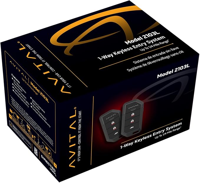 Avital 2103L Automotive Keyless Entry System with Two 4-Button Remotes