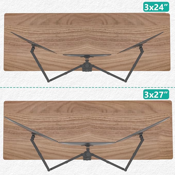 WALI Triple Monitor Mount, 3 Monitor Desk Mount for 13-27 inch Computer Screens, Holds up to 22 lbs, Triple Monitors Stand for Desk, with Tilt, Swivel, Rotation, VESA 75/100mm (M003S), Black