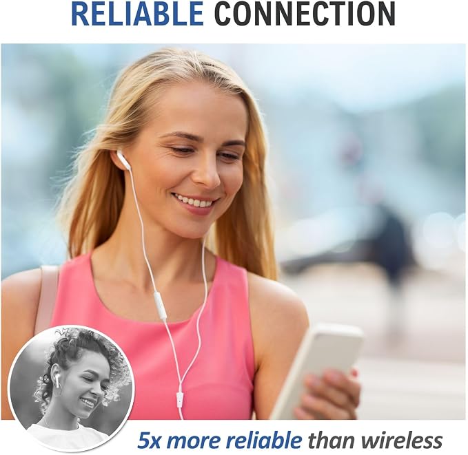 LUDOS FEROX 3 Pack Wired Earbuds in-Ear Headphones, 5 Year Warranty, Earphones with Microphone, Noise Isolation for 3.5mm Jack Ear Buds for iPhone, Samsung, Computer, Laptop, Kids, School Students