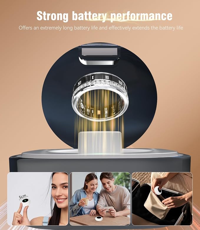 10 Gen Diamond Smart Ring and Wireless Charging Case【Industry Ranking No.1 – 0 Measurement Error】 2026 Smart Ring for Women & Men for Sleep Tracking Wearable Device,Fitness Ring 11#