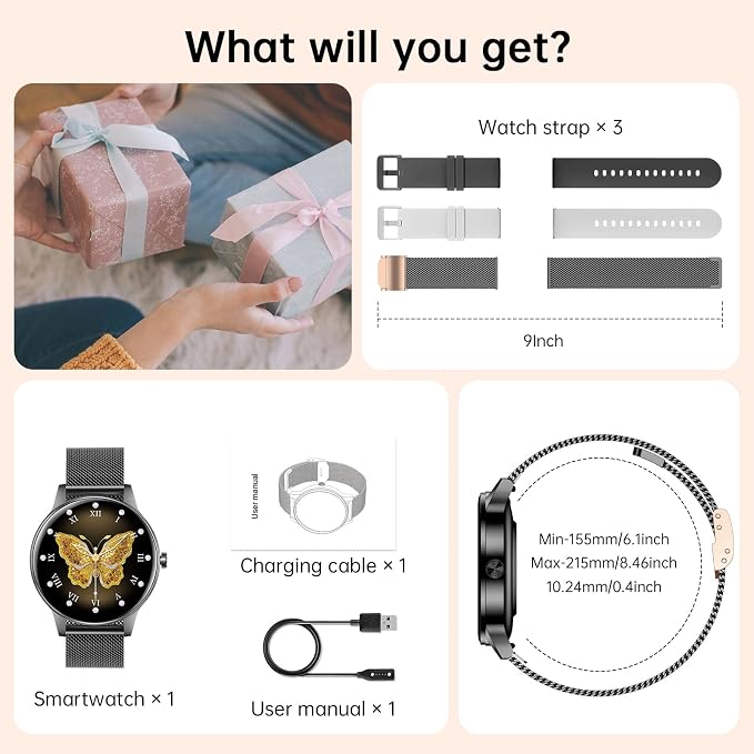 Smart Watches for Men Women(Answer/Make Calls), 1.27" HD Screen Fitness Tracker with Heart Rate/Sleep Monitor, 130+ Sport Modes IP68 Waterproof Activity Tracking, Smart watch for Android iPhone, Black