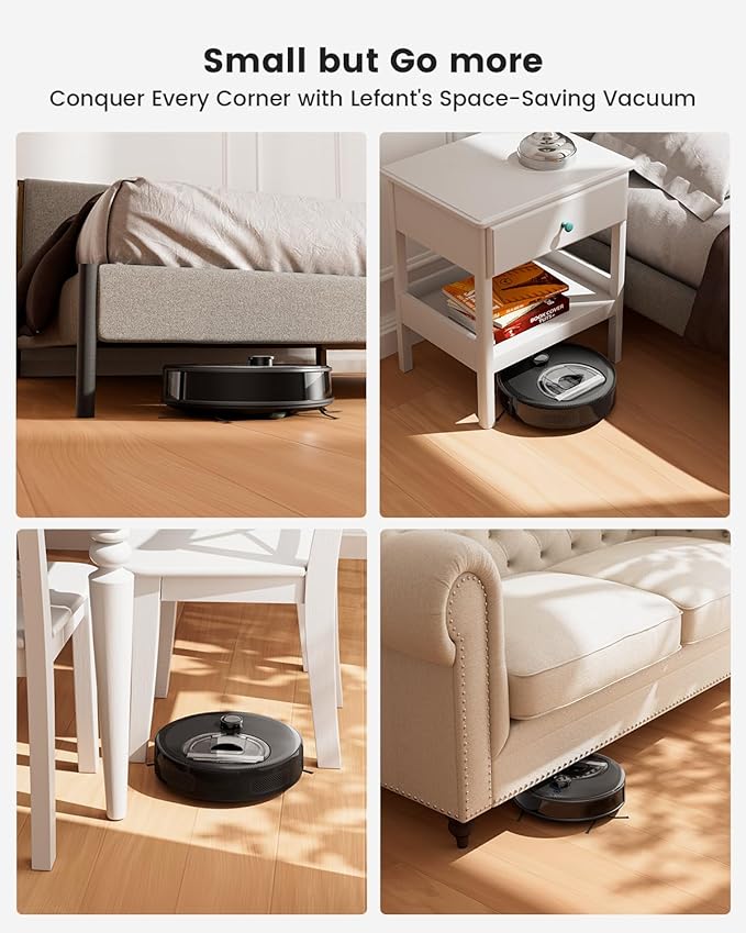 Lefant LiDAR Robot Vacuum and Mop, 450ml Visible Dustbin, Upgraded 190° PSD Obstacle Avoidance, Customized Cleaning, Multi-Floor Mapping, 150 Mins Runtime, 2.4G/5G WiFi, Pet Hair & Carpets, M330 Pro