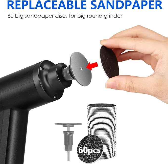 Upgraded Electric Callus Remover for Feet 4500rpm, Adjustable Speed Professional Electric Foot Sander Foot File for Calloused Feet Dead Skin Cracked Heel, with 3 Interchangeable Heads (Black)