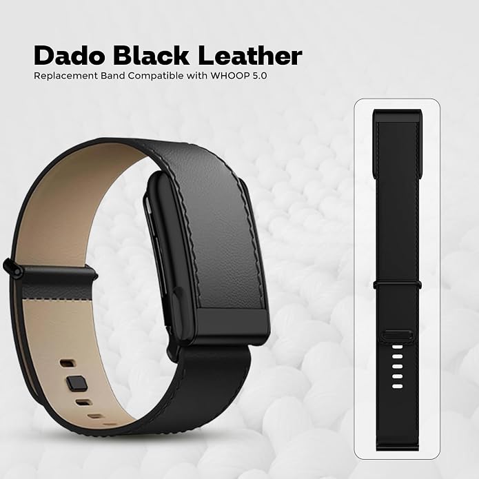 DADO Luxe Tapered Leather Replacement Band Compatible with WHOOP 5.0, One, Peak, and Life Fitness Tracker – Durable & Comfortable | Not for Whoop Gen 4