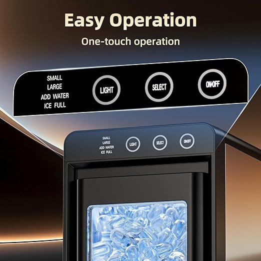 Antarctic Star Ice Maker, Portable Ice Machine with Self-Cleaning Function, 8 Cubes in 6 Mins Fast Countertop Ice Making, Compact Ice Maker for Home, Kitchen, RV, Travel, Black