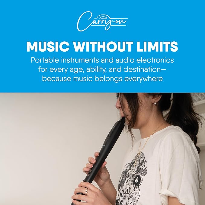 Carry-on Digital Wind Instrument 2 Plus - Lightweight & Rechargeable with 20 Instrument Voices - Built-In Speaker and MIDI Bluetooth Connectivity for Performances and Practice Anywhere - Black