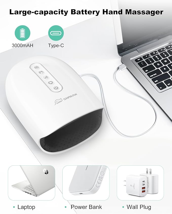 Snailax FSA Hand Massager with Heat and Compression, 2026 Upgraded HSA Eligible Heated Hand Massage Tool for Arthritis and Carpal Tunnel Relief, Palm Wrist Massager Hand Care, Fathers Day Gift for Dad