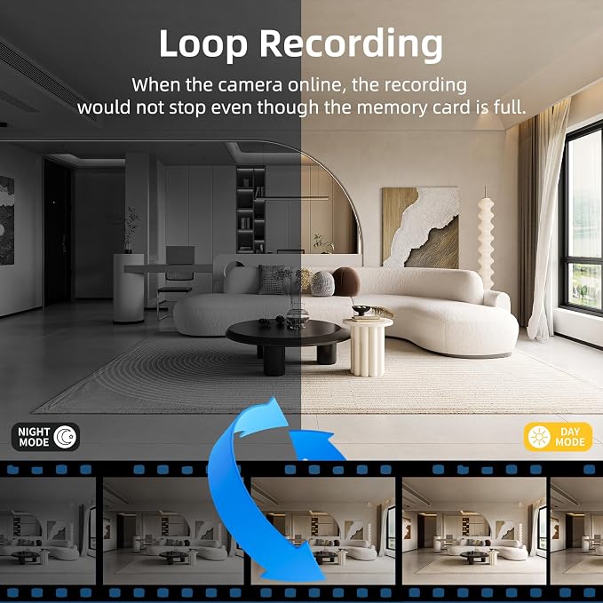 Hidden Camera Clock - Ultra 4K HD Wireless Indoor Camera for Home Security - Mini Nanny Cam with Night Vision, Smart Motion Detection, Remote Live Stream