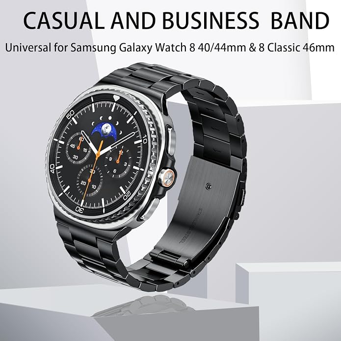 GOLDTOLUCK No Gap Stainless Steel Band Compatible with Samsung Galaxy Watch 8 7 6 5 4 Classic FE Pro Ultra 40mm 44mm 46mm 43mm 47mm 45mm 42mm Replacement Men Women Milanese Metal Elegant Casual