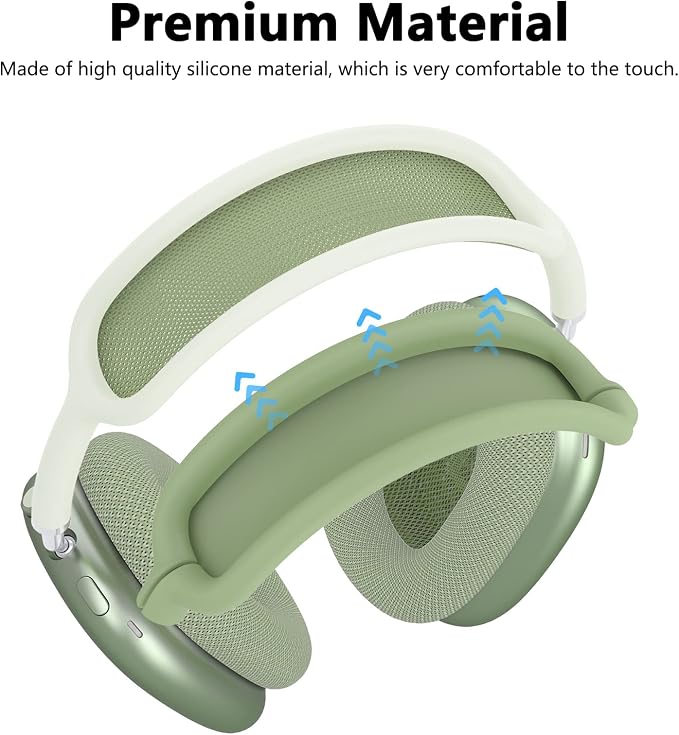 Silicone Case Cover for AirPods Max Headphones,Ear Pad Case Cover/Ear Cups Cover/Headband Cover for AirPods Max 2/1 (2026/2024/2020)(USB-C/Lightning),Silicone Accessories for Apple AirPod Max 2, Green
