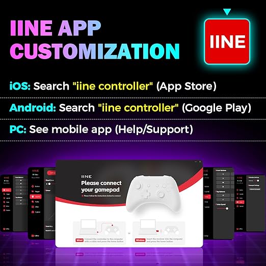 IINE Retro Pocket Game Controller, Wireless Gamepad for Switch/Steam Deck/PC/iOS/Android | Mini Portable Controller with Hall Joystick, 1000Hz Response Rate, Customizable Buttons, 600mAh Battery
