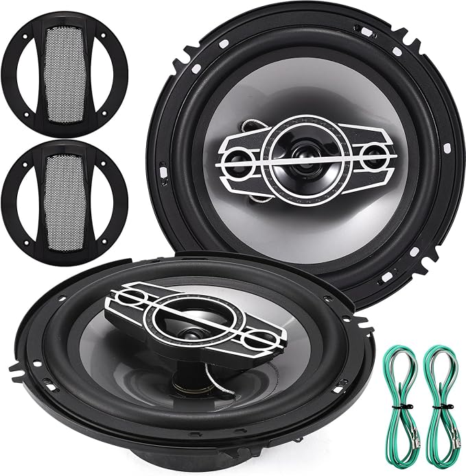 6" 4-Way Dome Tweeters Coaxial Car Speakers, 350 Watts Car Audio Speakers with PEI Dome Tweeters, 4 Ohm Vehicle Coaxial Speaker for Universal Car Stereo Speaker Replacement (Pair)