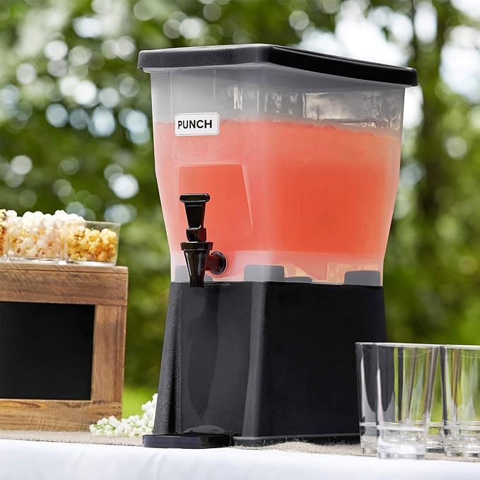 CLIVIA 3 Gallon Beverage Dispenser, Commercial Iced Drink Dispenser for Parties, 11L Juice Dispenser with Spigot Lid Black Base, Water Dispenser for Restaurants
