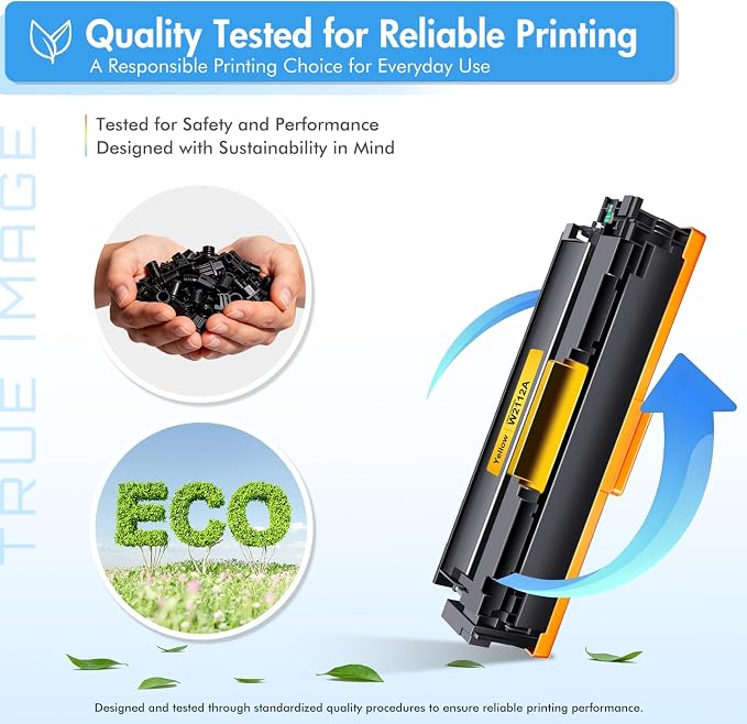 206A Toner Cartridges 4 Pack: M283fdw M283cdw M255dw 206X Set Compatible for HP 206 206A Color LaserJet Pro MFP M283fdn M282nw M255nw M283 W2110A Printer High Yield Ink (Black Cyan Yellow Magenta)