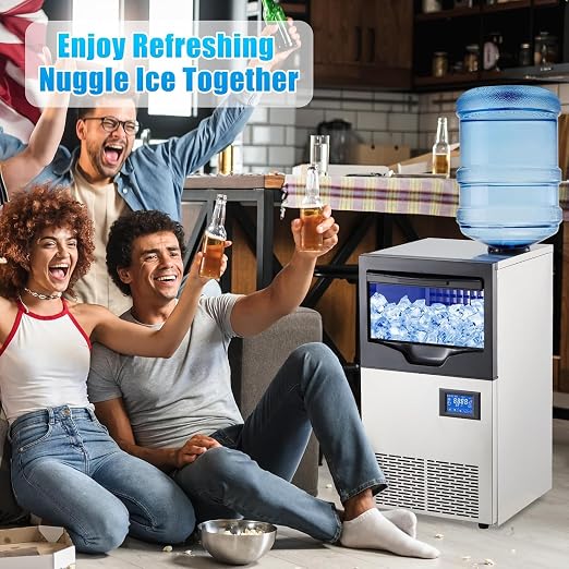 GarveeTech Commercial Ice Maker 55 L/14.5 gal 24H Output & 13.6 L Storage | Heavy-Duty Floor-Standing SUS304 Design - Auto Cleaning Cycle for Restaurant, Bar, Hotel, Multi-Site Operations