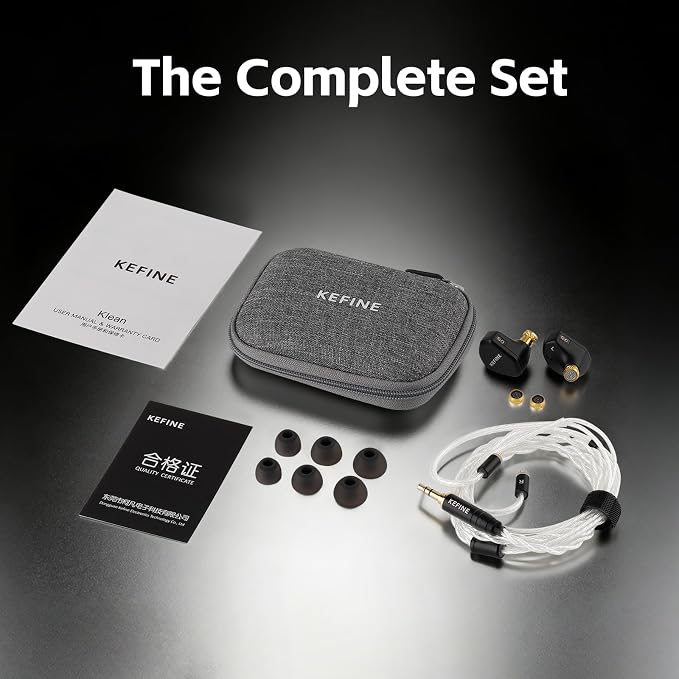 Klean Hi-Fi in Ear Monitor, Wired Gaming Earbuds, 10mm DLC Diaphragm Dynamic Driver, Wired Earphones, Interchangeable Tuning Nozzles, HiFi IEM for Audiophile, Musician & Gaming(Black, 3.5mm)
