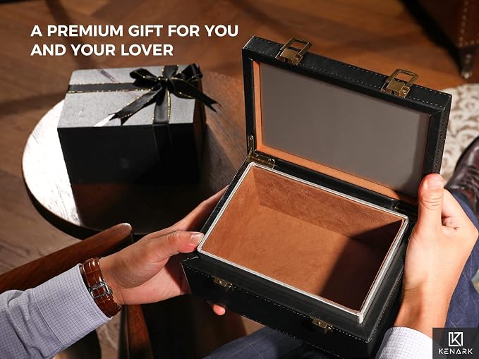 KK6 PLUS Faraday Box for Key Fobs, Signal Shielding Storage | Signal Shielding • Expanded Storage Capacity • Reinforced Metal Hinges • Premium Synthetic Leather