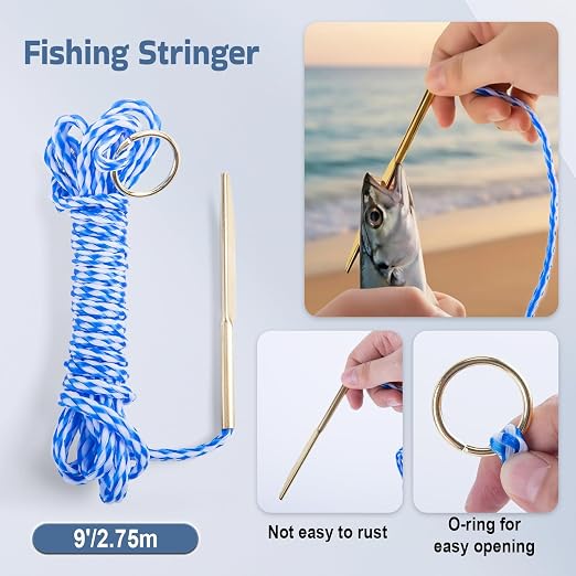 Goture Fishing Hanging Scale + Rope + Ruler, Mechanical Kitchen and Fish Fishing Scale, Multi-Purpose Portable Hand Held Dial Weight Scale with Tape Measure (50 Lbs / 22Kg)