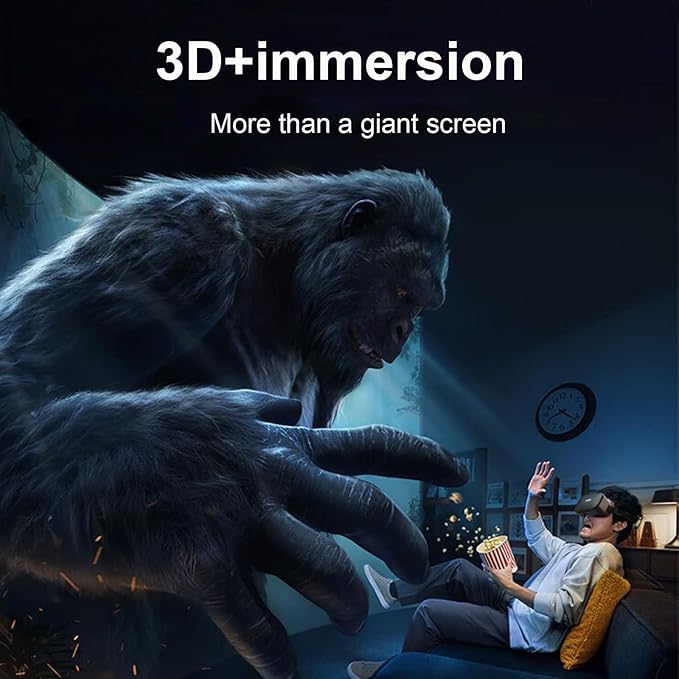 3D VR Headset, Virtual Reality 3D VR Glasses, Anti-Blue Light Adjustable 3D Headset Helmets for iPhone or Android Compatible with 4.5β to 6.7β inch with Controller(Black)
