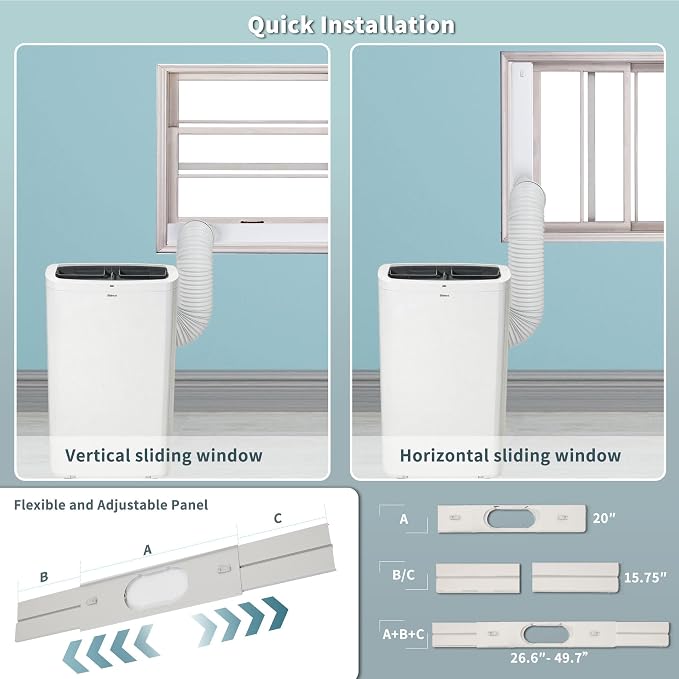Shinco 14,000 BTU White Portable Air Conditioner with Heater up to 700 Sq. Ft, Ac Heater Combo Window Unit, Portable AC Unit with Dehumidifier & Fan, Cools & Heats,Remote Control and Window Kit