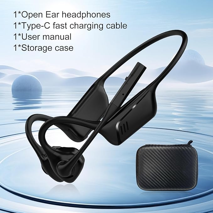 Open Ear Bluetooth Headphones with Microphone, Noise Cancelling Wireless Headset with Mute Button, Supports aptX/aptX-LL/aptX-HD, Designed for Meeting, Home Office,Driving -Not Bone Conduction (Grey)