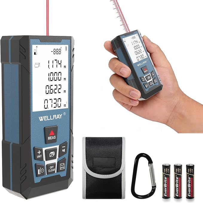 Laser Measuring Tool, 500FT Laser Measure Tool with ±1/16" Accuracy, IP54 Laser Distance Meters with FT/in Units for Area/Volume, Laser Measurement Tool with Angle Sensor for DIY Home Indoor
