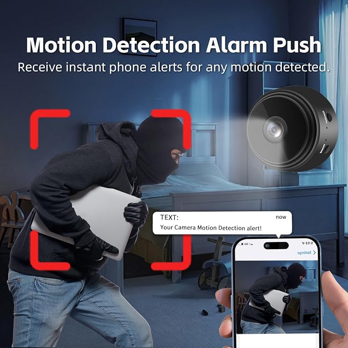 Hidden Camera Surveillance Monitor - WiFi Nanny Cam with 1080P Night Vision, Motion Detection, and Smartphone Compatibility - Indoor Spy Camera for Home/Baby/pet/Office