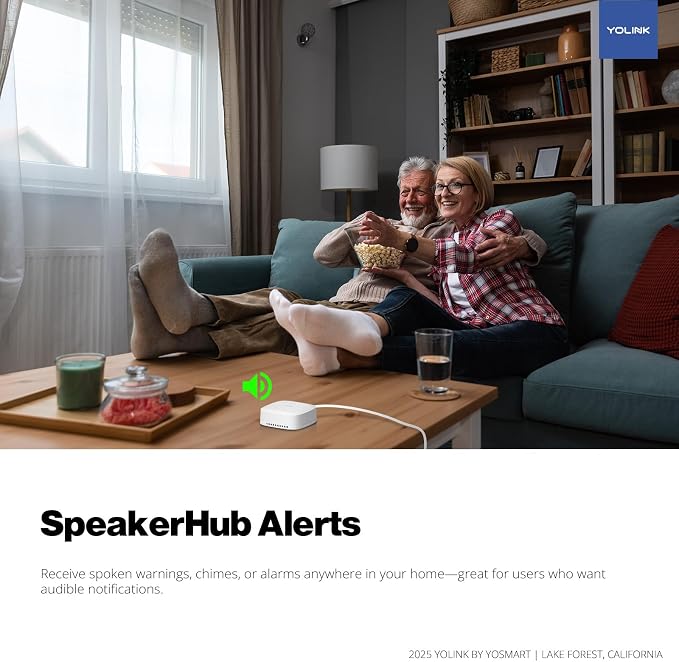 YoLink Outdoor Motion Sensor Kit, 2 LoRa Motion Sensors + SpeakerHub, Driveway Alert, D2D Direct Pairing Works Without Internet, App Email SMS Alerts, Alexa Routines, 2+ Year Battery, Hub Included