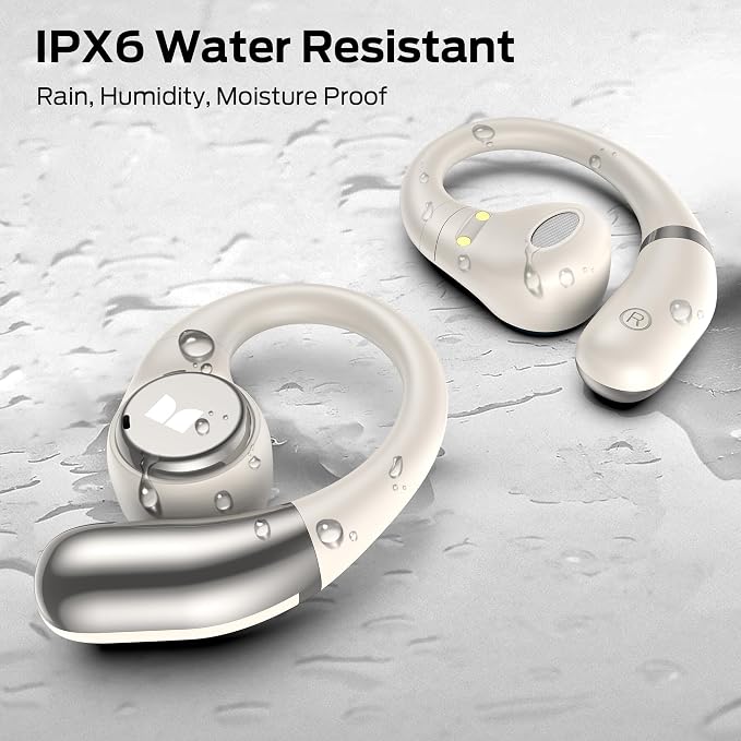 Monster Open Ear AC336 Wireless Earbuds, Bluetooth 6.0 Clip-On Earbuds with HiFi Stereo,with ENC Clear Call, 21H Playtime, Fast Charge, Touch Control, IPX6 Waterproof Wireless Headphones for Party