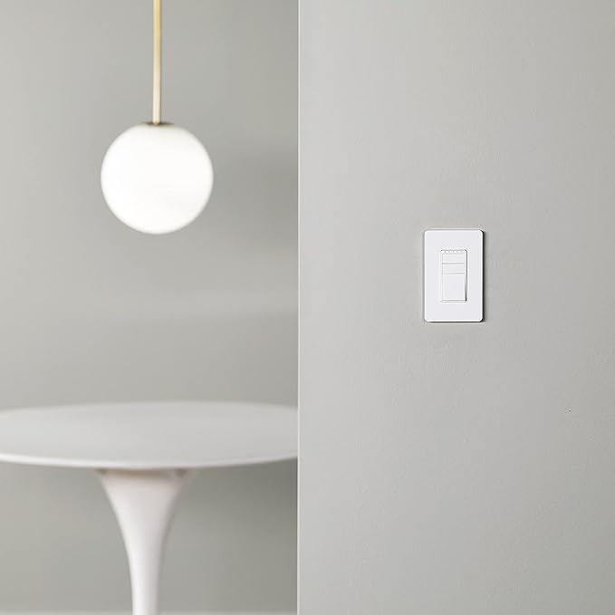 Amazon Basics Smart Dimmer Switch, Single Pole, Compatible with Alexa Only, Voice Control, 2.4 GHz Wi-Fi, No Hub Required, Neutral Wire Required, White (Pack of 2)