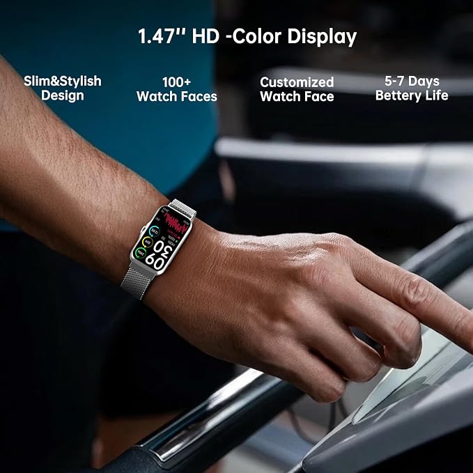 Health Fitness Tracker, Smart Watch with 24/7 Heart Rate and Blood Oxy-gen Monitor, Sleep Tracker with IP68 Waterproof, Activity Tracker Pedometer Step Counter for Women Men