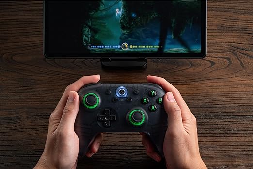 8Bitdo Ultimate 2C Hall Effect Joysticks and Hall Triggers Wireless Controller for Windows PC and Android, with Remappable L4/R4 Bumpers, Turbo function & Rumble vibration (Transparent Black)