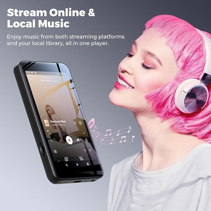 160GB innioasis G5 MP3 Player with Bluetooth and WiFi, MP3 Player with Spotify, Spotify Kids, Pandora, Play Store, Parental Manager App, Calm, 4" HD Full Touch Screen MP4 Music Player for Kids (Black)